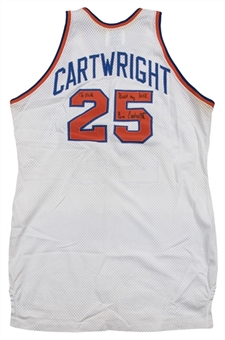 1983-84 Bill Cartwright Game Used, Signed & Inscribed New York Knicks Home Jersey (JSA)